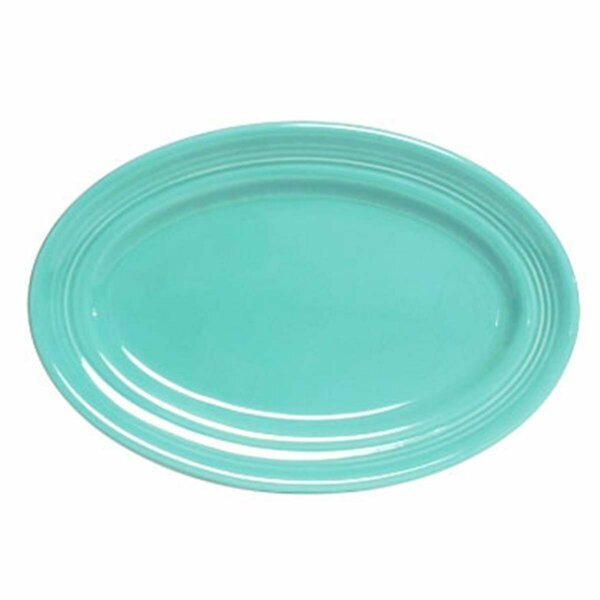 Tuxton China 13.75 in. x 10.5 in. Concentrix Oval Platter - Cilantro - 6 pcs CTH-136